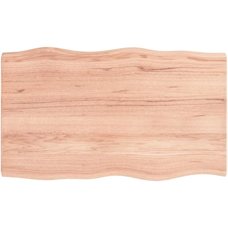 Image of VIDAXL Vidaxl - Table Top Light Brown 100x60x(2-4)cm Treated Solid Wood Live Edge 363954