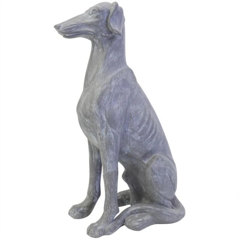 Image of Buttercup Farm Baxter Sitting Dog Sculpture Large - Polyresin/limestone - L15.2 X W27.8 X H47.3cm - Grey