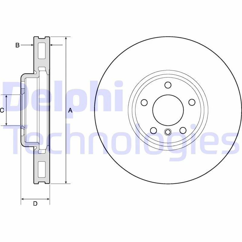 Image of DELPHI Brake disc DELPHI BG9156C