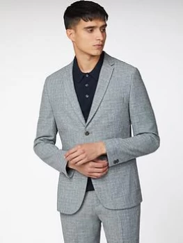 image of Ben Sherman Broken Check Suit Jacket - Light Grey, Light Grey, Size 36, Men