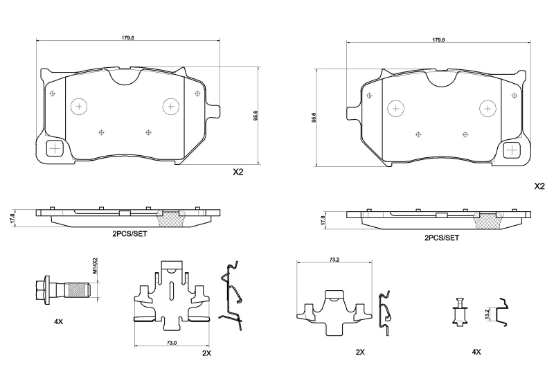 Image of BREMBO Brake pad set BREMBO P 86 036