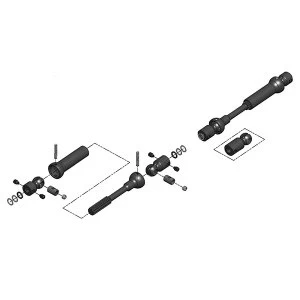 Image of Mip X-Duty Center Drive Kit, 115Mm To 140Mm W/ 5Mm Hubs, Scx10 Trail Honcho, Wrangler, Cherokee