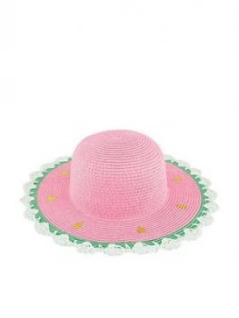 Image of Monsoon Girls Jess Watermelon Floppy Hat - Multi, Size 6-13 Years