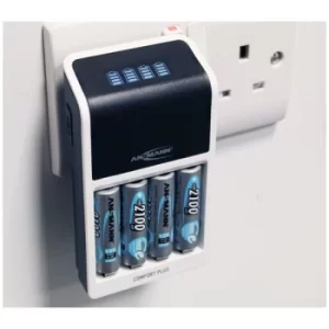 Image of Ansmann 1001-0094-44-01 Comfort Plus UK Battery Charger with 4 x A...