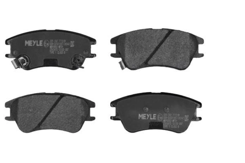 Image of MEYLE 025 242 7713/W Brake pad set Front Axle, with acoustic wear warning, Original Quality, with anti-squeak plate Brake Pad Set,disc brake (402)
