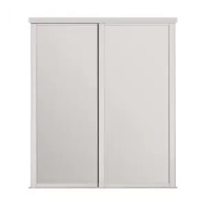 image of Shaker Sliding Doors and track W2136 White Frame Mirror