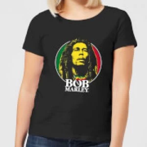 image of Bob Marley Face Logo Womens T-Shirt - Black