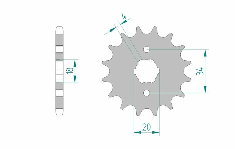 Image of AFAM Steel Standard Front Sprocket 20200 - 428, Size 70 mm