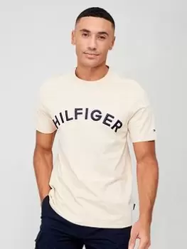 Image of Tommy Hilfiger Hilfiger Arched T-Shirt - Light Beige , Light Beige, Size 2XL, Men