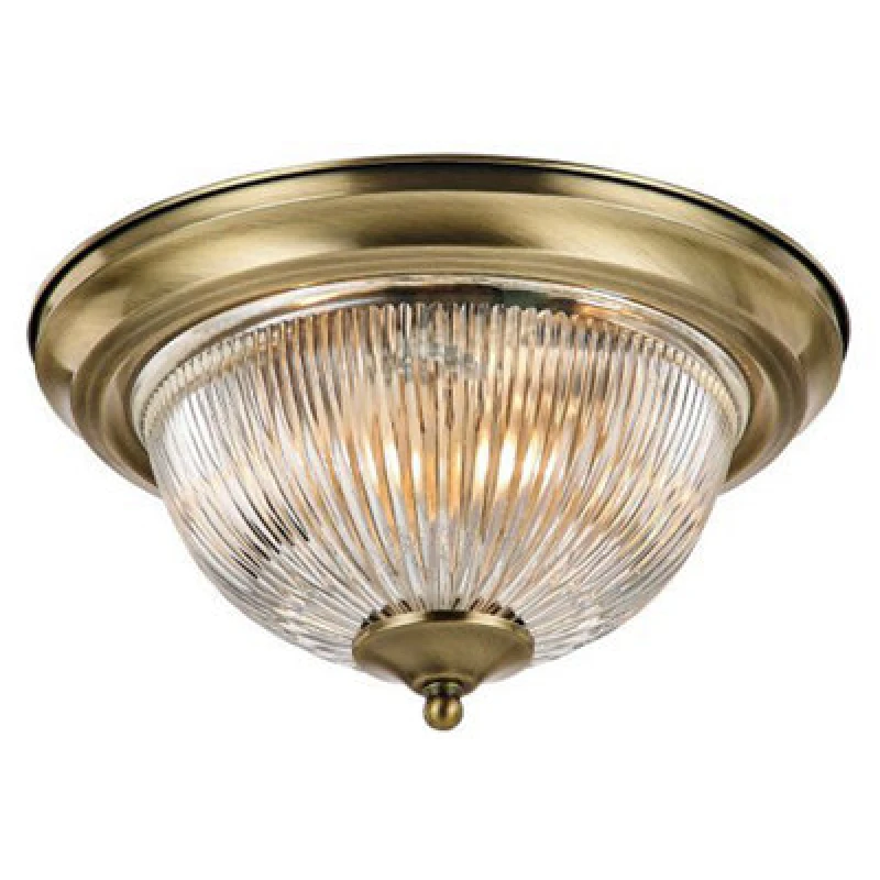Image of Happy Homewares Traditional Antique Brass Ip44 Bathroom Ceiling Light Fitting