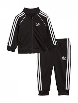 Image of Boys, adidas Originals Superstar Tracksuit - Black/White, Size 9-12 Months