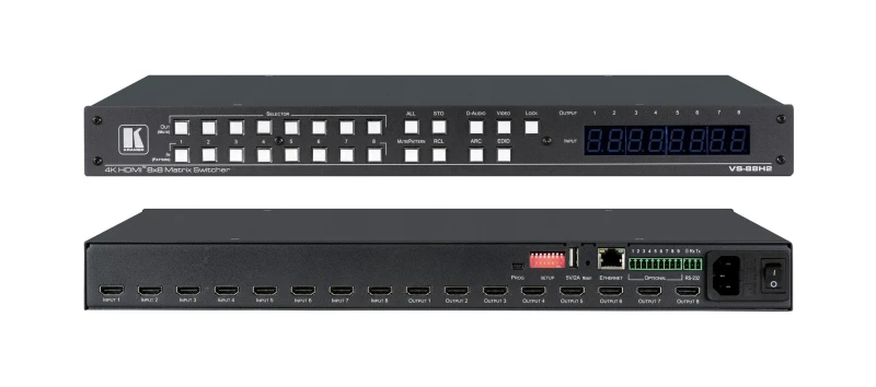 Image of Kramer Electronics Kramer Electronics VS-88H2 AV matrix switcher Built-in display 20-00018330