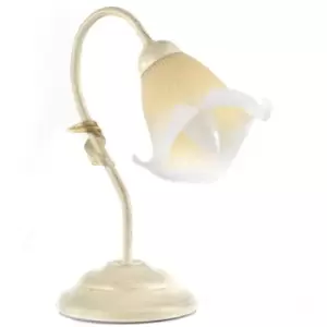 image of Onli Betty Flower Leaf Glass Table Lamp, Ivory