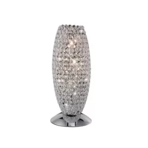 image of Kos Table Lamp 3 Light Polished Chrome, Crystal