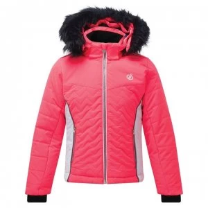 image of Dare2B Snowdrop Waterproof Ski Jacket - NeonPnk/Whte