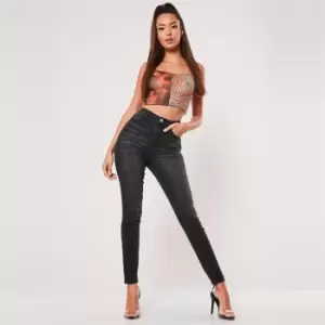 image of Missguided Sinner High Waisted Clean Skinny Jean - Black