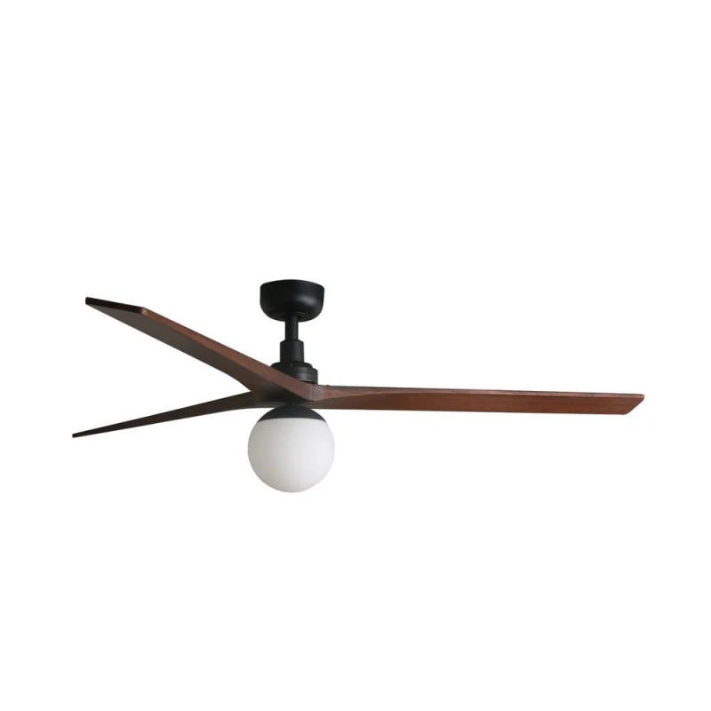 Image of Netlighting Klim Large Black Walnut DC Ceiling Fan E27 6 Speed Black Unisex