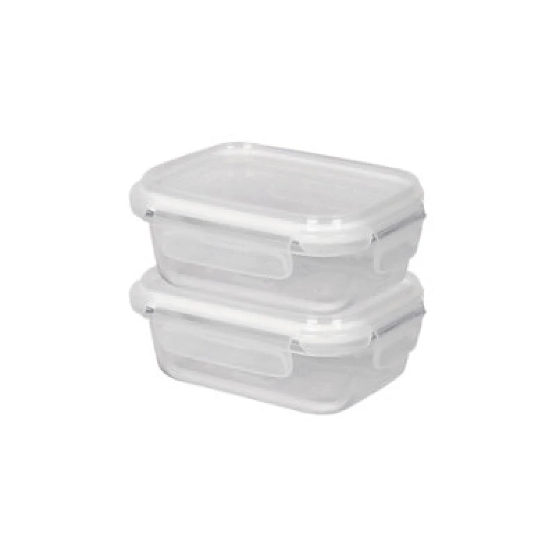Image of Harbour Housewares 370Ml Glass Food Storage Containers With White Lids - Reusable Airtight Meal Prep Tubs Microwave And Freezer Safe - Pack Of 2
