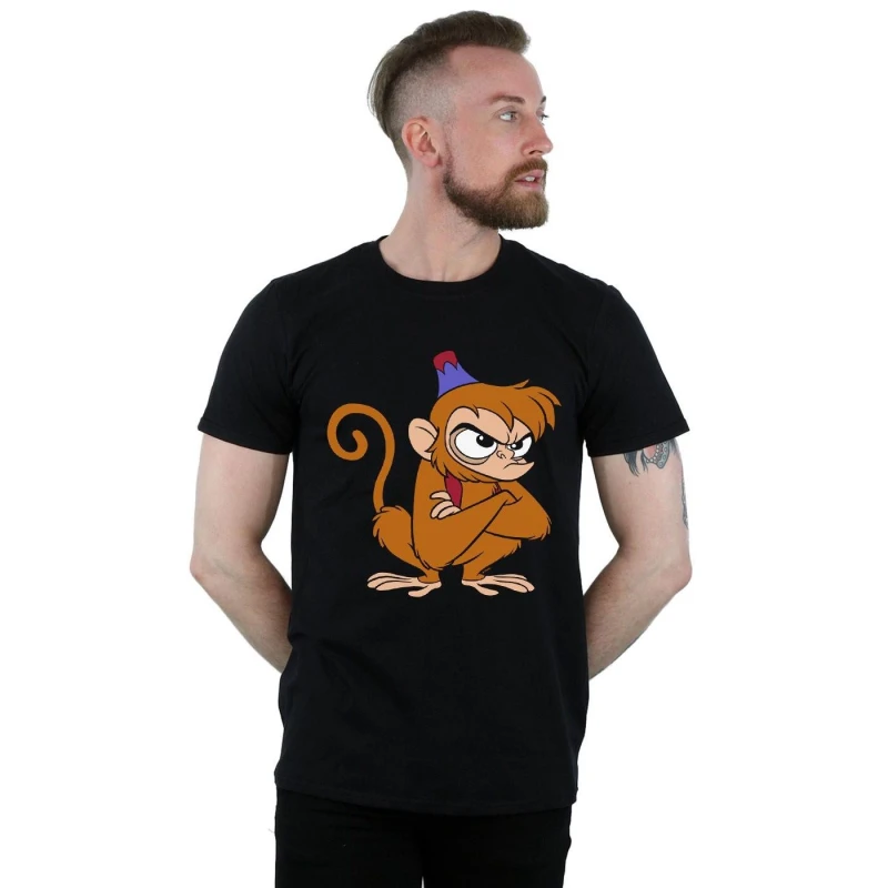 Image of Disney Men Aladdin Angry Abu T-Shirt in Black Size: Small Black S Male 5059568048264