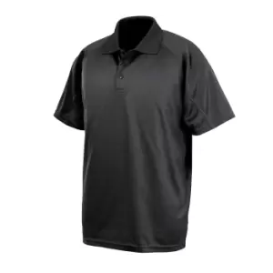 image of Spiro Unisex Adults Impact Performance Aircool Polo Shirt (XXS) (Black)