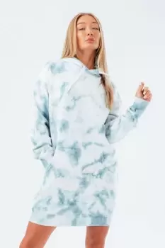 image of Tie Dye Longline Scribble Hoodie