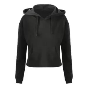 AWDis Just Hoods Womens/Ladies Girlie Cropped Hoodie (XS) (Jet Black)