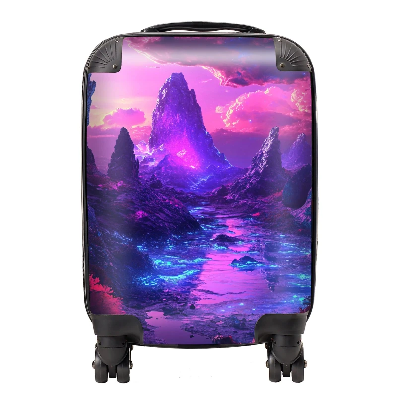 Image of Designer Luggage Elena Sable: 00038 Suitcase in Purple Size: Large Purple Unisex Large