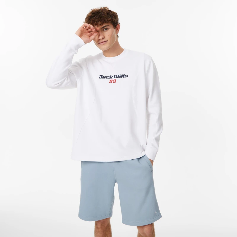 Image of Jack Wills Long Sleeve Texture T-Shirt - Beige Beige L