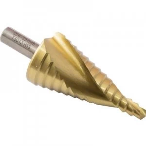 image of C.K. T3013 HSS Step drill bit 6 - 32mm TiN Total length 91mm Triangular shank