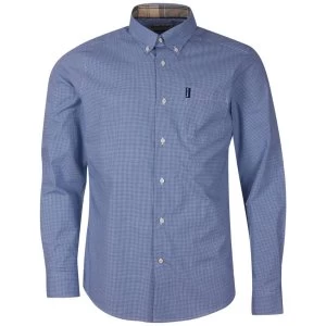 Image of Barbour Mens Gingham 23 Tailored Shirt Inky Blue Large