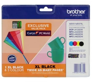 Image of Brother LC223 Black and Tri Colour Ink Cartridge