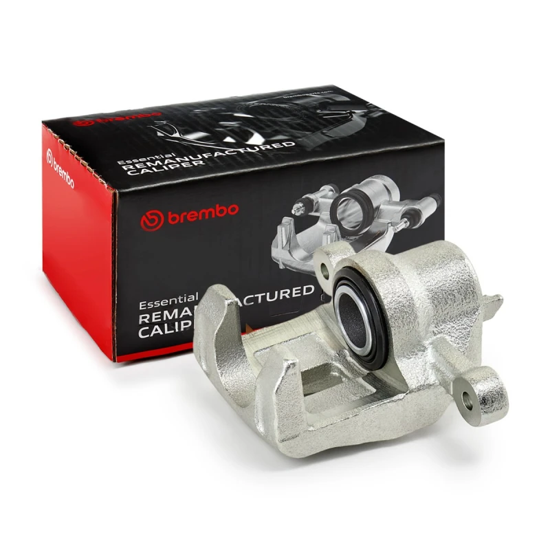Image of BREMBO F 30 130 Brake caliper ESSENTIAL LINE Rear Axle Left Grey Cast Iron Brake Caliper (78)
