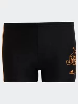 Image of adidas X Lion King Swim Trunks, Black, Size 7-8 Years