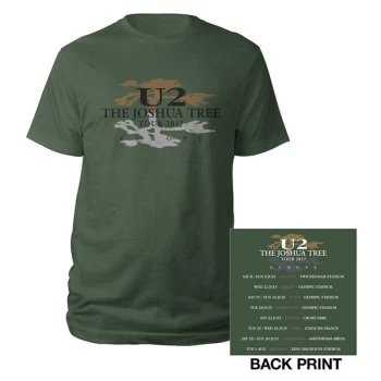 Image of U2 - Joshua Tree Logo 2017 Unisex Large T-Shirt - Green