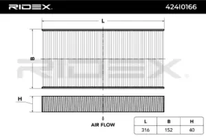 Image of RIDEX Pollen filter PEUGEOT,CITROEN 424I0166 6441EJ,6447RG,6447TC 6441EJ,6447RG,6447TC,647904