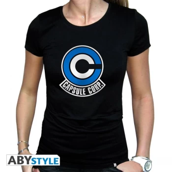 Image of Dragon Ball - Dbz/ Capsule Corp Womens Large T-Shirt - Black