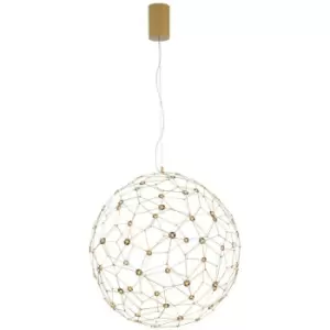 Image of Merano Abilene 60cm Spherical Pendant Ceiling Light Gold Metal LED 21.6W 2520Lm 3000K