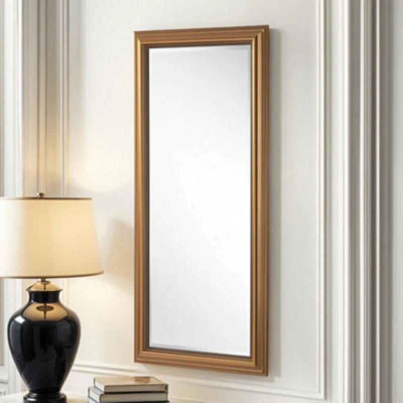 Image of Yearn Mirrors Yearn Mirrors Classic Gold Beaded Mirror 169x77.5cm Gold One Size Unisex 0716053065339