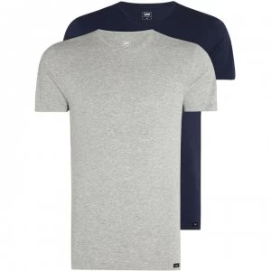 image of Lee Short sleeve t-shirt twin pack - Grey Marl & Indigo