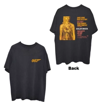 Image of James Bond 007 - Goldfinger Movie Poster Unisex Large T-Shirt - Black