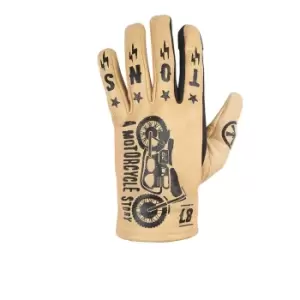 Image of Helstons Kustom Summer Leather Beige Gloves T11