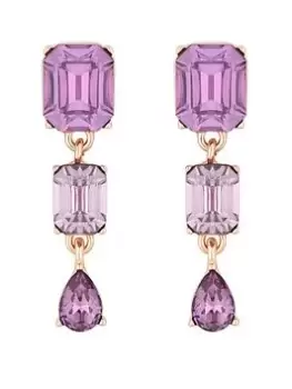 image of Mood Rose Gold Iris And Light Amethyst Graduated Drop Earrings