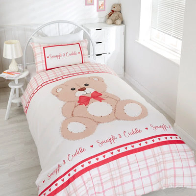 Image of Rapport Home Snuggle & Cuddle Polycotton Duvet Set With Pillowcase Red