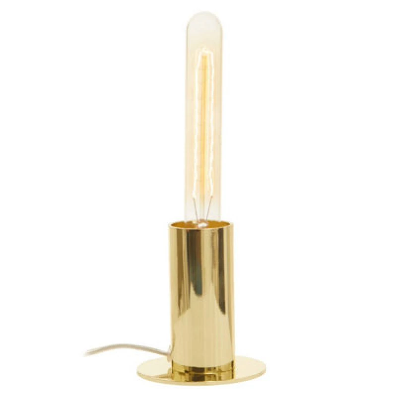 Image of Premier Housewares Premier Housewares - Interiors by Premier Shiny Brass Finish Table Lamp, Easy to Assemble Bedside Table Light, Eco-friendly Lamp fo