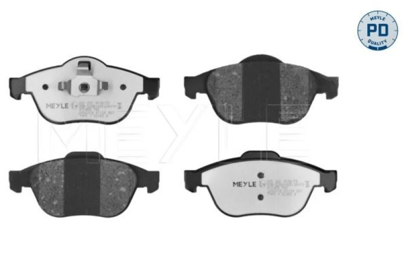 Image of MEYLE 025 232 4518/PD Brake pad set Front Axle, not prepared for wear warning indicator, MEYLE-PD Quality, with anti-squeak plate Brake Pad Set,disc