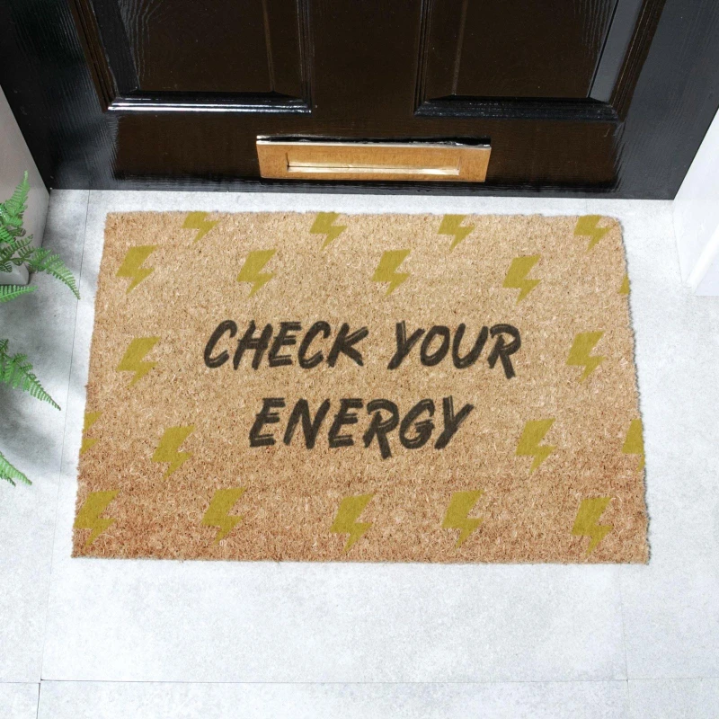 Image of Artsy Doormats Check Your Energy Doormat (60 X 40Cm)