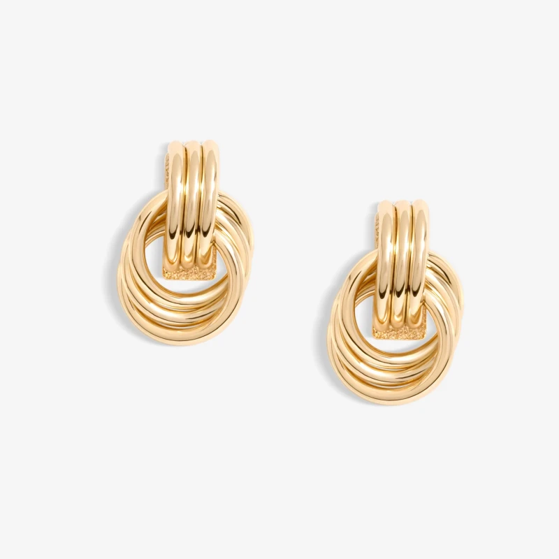 Image of Mood Gold Ridged Mini Doorknocker Earrings Gold