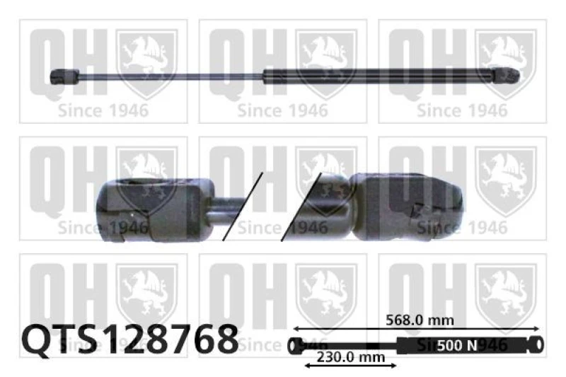 Image of QUINTON HAZELL Tailgate strut QUINTON HAZELL QTS128768