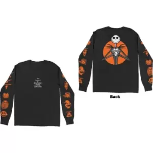 Image of Disney - The Nightmare Before Christmas All Characters Orange Unisex XX-Large Long Sleeved T-Shirt - Black