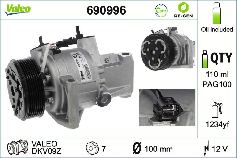 Image of Air conditioning compressor VALEO 690996